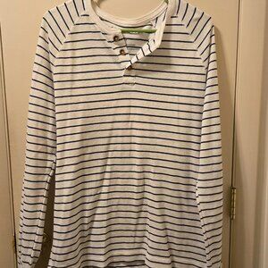 Men's Aeropostale Black & White Striped Long Sleeve Shirt Size Large